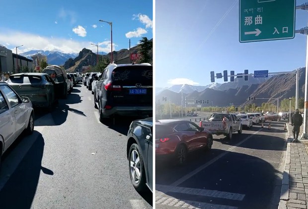 Han Chinese migrants stream home from Lhasa, causing traffic jams