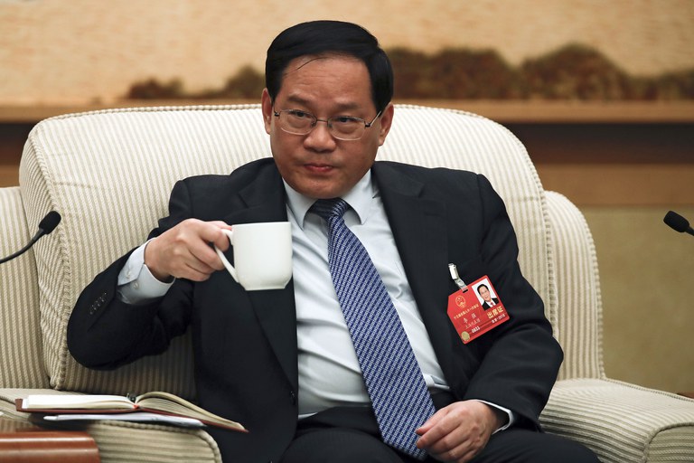 Shanghai party chief Li Qiang takes part in a group discussion held on the sidelines of the National People's Congress at the Great Hall of the People in Beijing, March 6, 2018. Credit: Associated Press