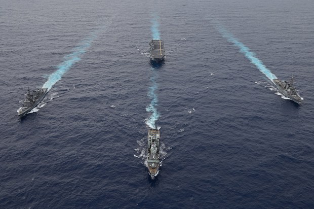 Japan and its allies show off their naval power in the South China Sea