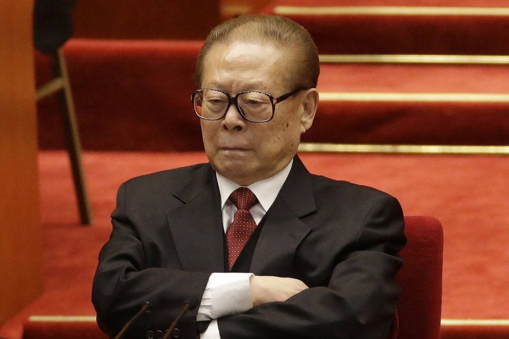 In this Nov. 14, 2012 photo, former Chinese President Jiang Zemin attends the closing ceremony for the 18th Communist Party Congress at the Great Hall of the People in Beijing, China. Credit: Lee Jin-man/AP