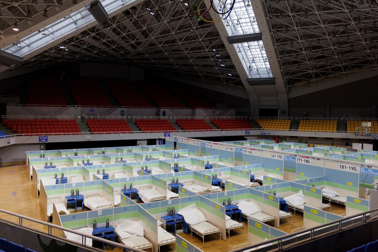 A fever clinic has been set up in a sports arena in Beijing, Tuesday, Dec. 20, 2022. Credit: Reuters