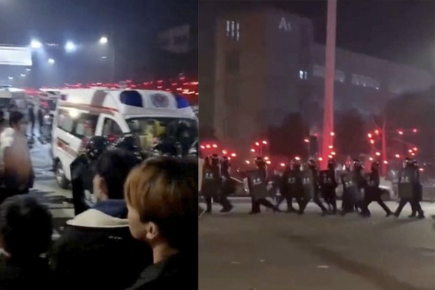Angry workers clash with police in Chongqing after test-kit maker fires thousands