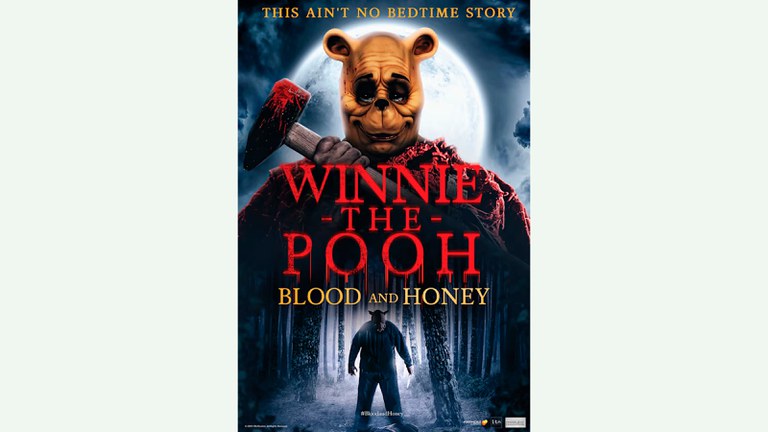 The promotional poster for the film "Winnie the Pooh: Blood and Honey." Credit: Fathom Events via AP