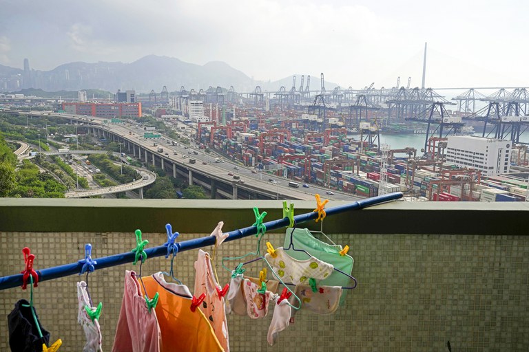 Shipping containers are seen at a port of Kwai Tsing Container Terminals in Hong Kong, Nov. 5, 2021. (Kin Cheung/AP)
